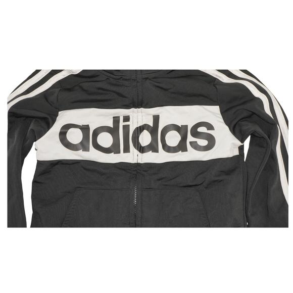 Adidas Kids Black & White 3-Stripe Track Jacket Size 5 - Picture 3 of 5